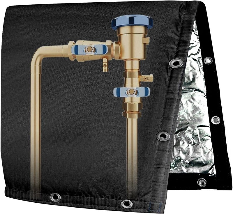 Adamoss Backflow Preventer Insulated Cover (5F) 6-Layer Fabric Pipe Insulation Cover for Water Well Pump and Sprinkler Valve Winter Freeze Protection UV Coated (14" W X 12" H) - Image 1